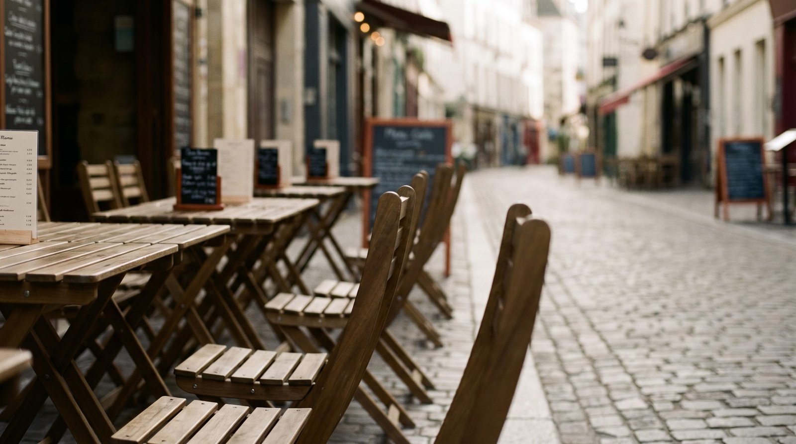 A quiet Paris café street